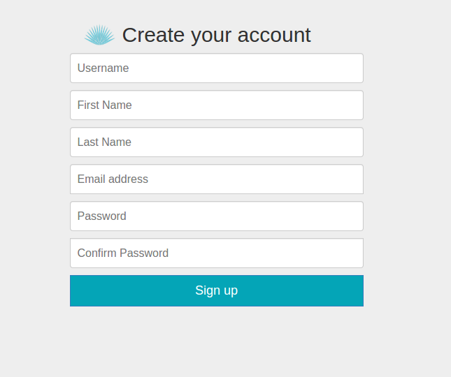 Account creation web app form